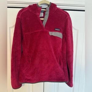 Patagonia snap hooded fleece- womens large